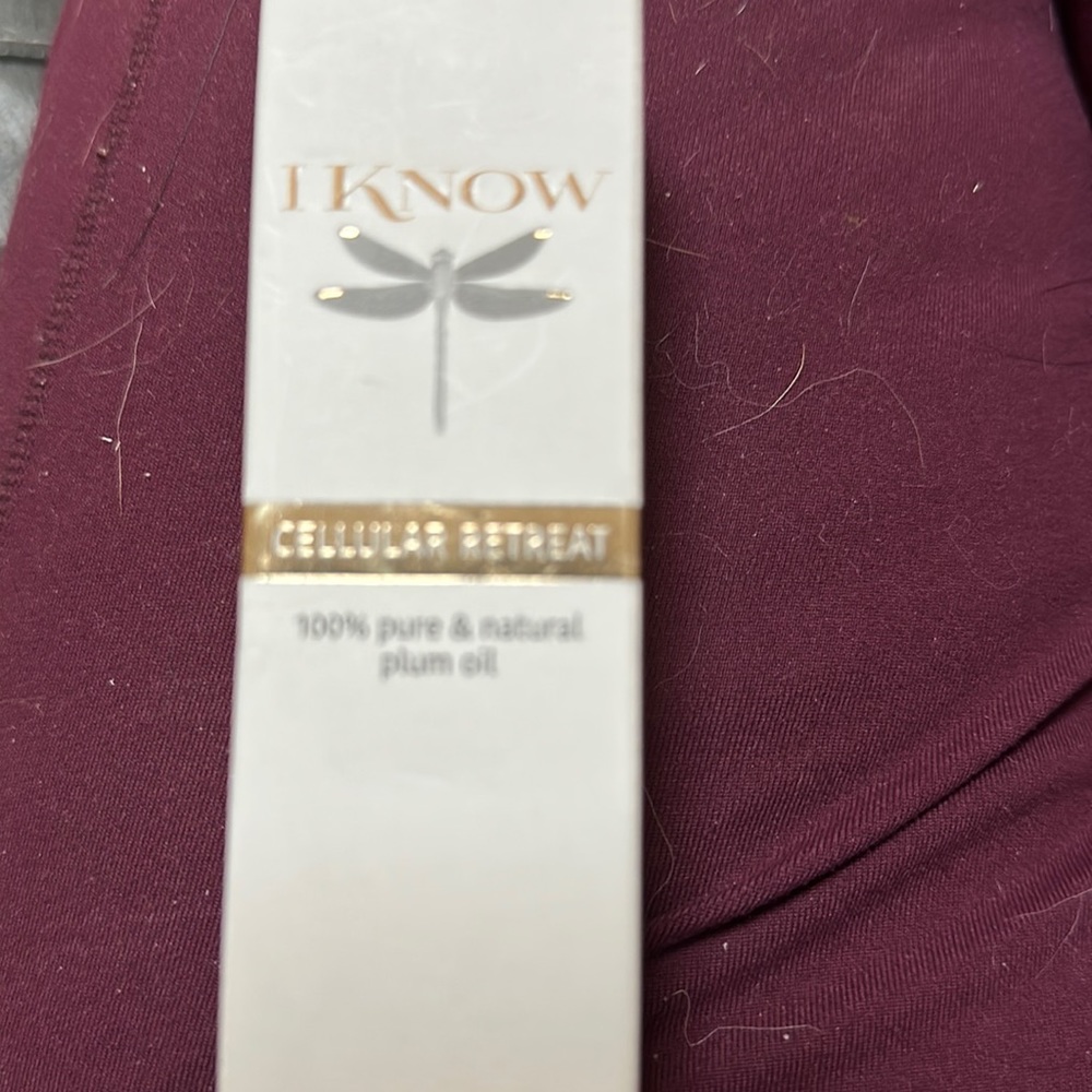 “I Know” cellular retreat 100 percent pure and natural plum oil.  1 oz